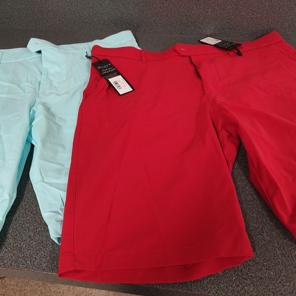 Greyson Mens Golf Shorts Two Pair 36 Blue Red